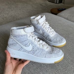 RARE Nike Air Force 1 Mid Flyknit AF1 Ivory